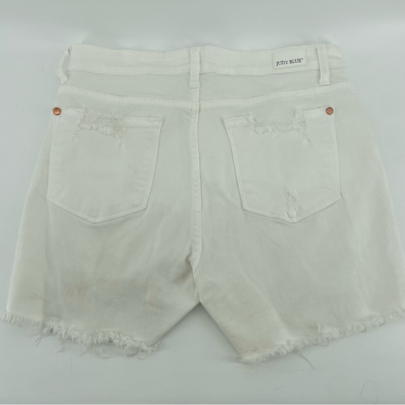 Judy Blue Denim Shorts White Distressed M - Picture 4 of 7